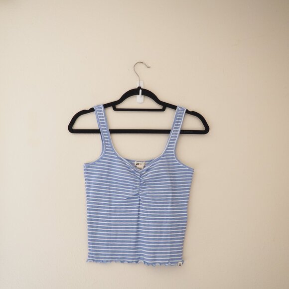 !! NWT Billabong Searching For Sun Blue White Stripe Tank Top sz L - Picture 5 of 9